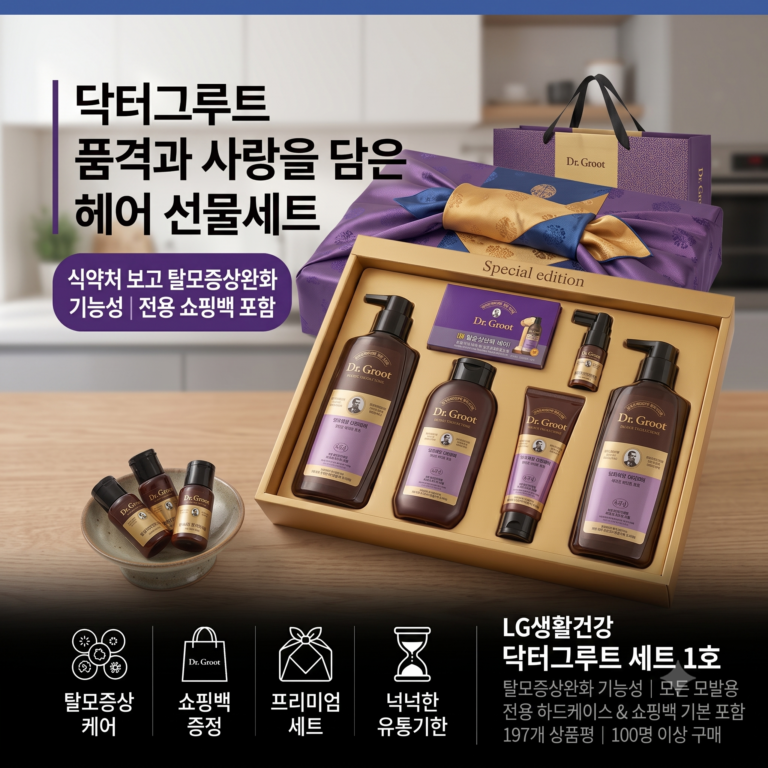 닥터그루트 품격과 사랑을 담은 헤어 선물세트 탈모케어 샴푸 쇼핑백