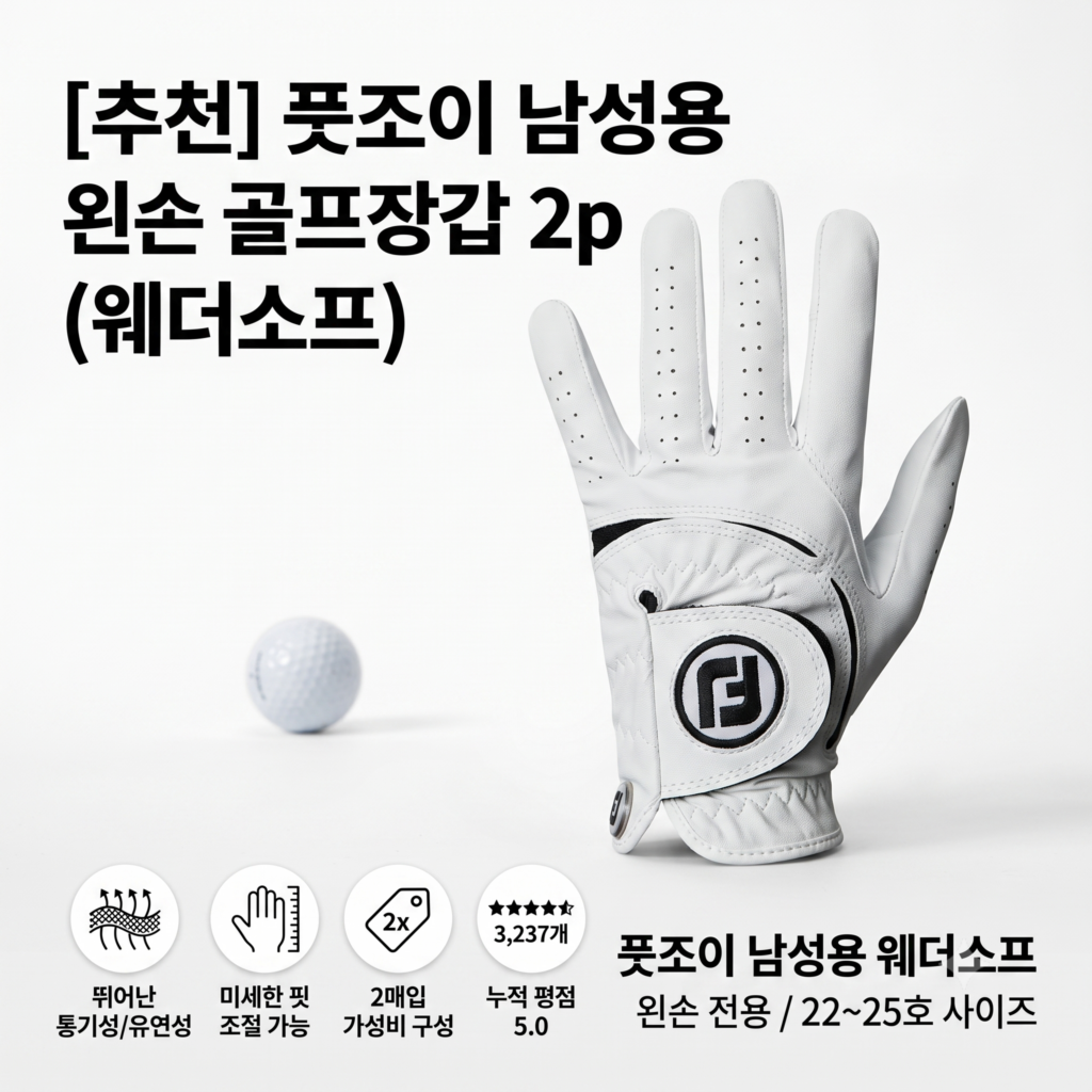 풋조이 남성용 웨더소프 골프장갑 파워넷 메쉬 왼손용 2p 사이즈 제품 이미지